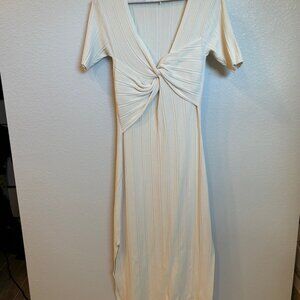 Frame Twist Front Sweater Dress, Size S, Bone